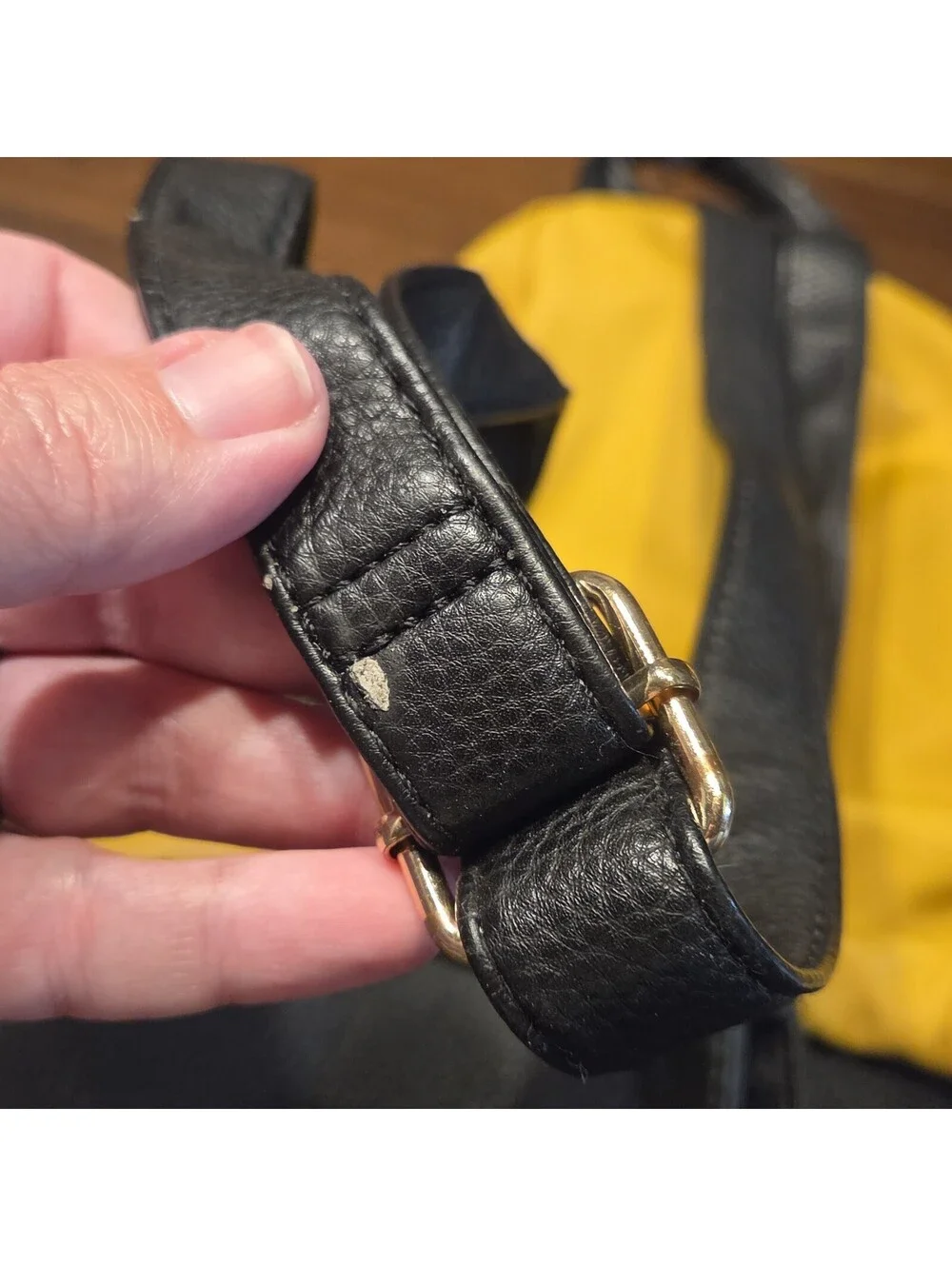 London Fog Mustard Yellow Quilted Mini Backpack Purse